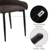 2x Brown Dining Chairs Faux Leather High Back Diamond Design Chairs Modern