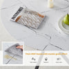 White Round Dining Table Marble Effect Top Kitchen Table with Metal Legs