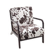 Cow Print Accent Chair Modern Armchair with Walnut Solid Wooden Frame & Armrest