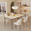 High Gloss Marble Dining Table Rectangular Kitchen Dining Room Table Strong Base