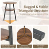 Round End Table Set of 2 Bedside Table Living Room Accent Table-Walnut