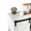Sliding Barn Door Sideboard Storage Cabinet Coffee Bar TV Stand Farmhouse Style