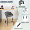 1/2/4/6x Velvet Bar Stool Breakfast Chair High Counter Barstool Pub Restaurant