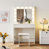 Dressing Table LED Lights & 1 Drawer Makeup Table with Mirror Bedroom White Gift