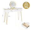 Dressing Table with LED Mirror 2 Drawers Vanity Table Bedroom Makeup Desk White