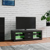 Modern 120cm TV Unit Cabinet Stand 2 Drawer High Gloss Front with RGB LED Lights