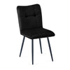 Set of 2 Pcs Velvet Dining Chairs with Black Metal Legs Upholstered Accent