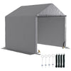 6.5' x 6.5' x 6.5' Garden Garage Storage Tent Steel Frame Waterproof, Grey