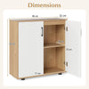 Freestanding Shoe Storage Cabinet with 2 Anti-tipping Kits-Natural