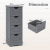 Bathroom Storage Cabinet with 4 Drawers Freestanding Organizer Grey