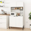 Kitchen White Pantry Cabinet Kitchen Storage Hutch Freestanding Buffet Sideboard