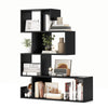 5-Tier S-Shaped Bookshelf Geometric Z-Shelf Bookcase Modern Display Shelf