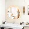 Half Circle LED Bathroom Mirror w/ Touch Switch & 3-Color Lights