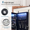 LED Lighted Jewelry Cabinet Wall Mounted & Door Hanging Jewelry Armoire Mirror