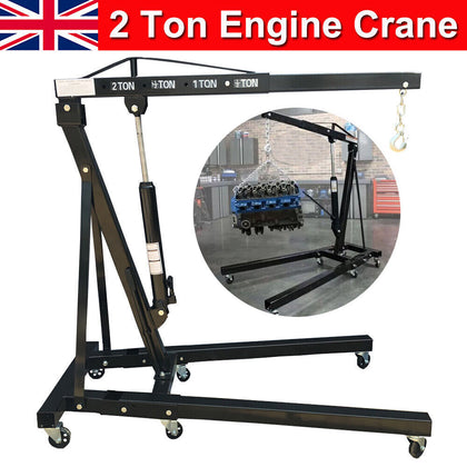 2 Ton Tonne Hydraulic Folding Engine Crane Stand Hoist lift Jack Garage Workshop