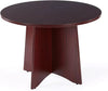 Sunon Round Conference Table 105cm Dia Office Conference Table Dining (Mahogany)