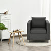 Single Sofa Seat PU Leather Upholstered Padded Guest Tub Chair W/ Cushion