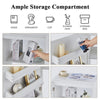 Folding Sewing Table, 2-in-1 Rolling Craft Table with Storage Shelves