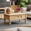 Coffee Table 1 Drawer, Solid Mexican Pine Perfect for Home Office or Living Room
