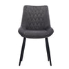 Set of 2 Velvet Dining Chairs Padded Seat Kitchen Chairs Metal Leg Blue Grey