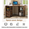 Corner Computer Desk with Storage Cabinet Home Office Study Workstation Table