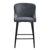 2 pcs Faux Leather / Velvet Bar Stools Diamond Design Soft Upholstered Seat Back