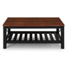Cottage Coffee Table Black Painted Pine Wooden Side Table Storage