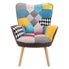 Modern Wing Back Armchair Lounge Chair Single Sofa With Footstool & Waist Pillow