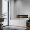 Frameless Bath Shower Screen Bathroom Fixed Clear 6mm Glass Panel 800x1400mm