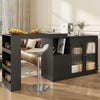 360° Rotating Bar Table, Kitchen Island, Black Bar Table with Expandable Table