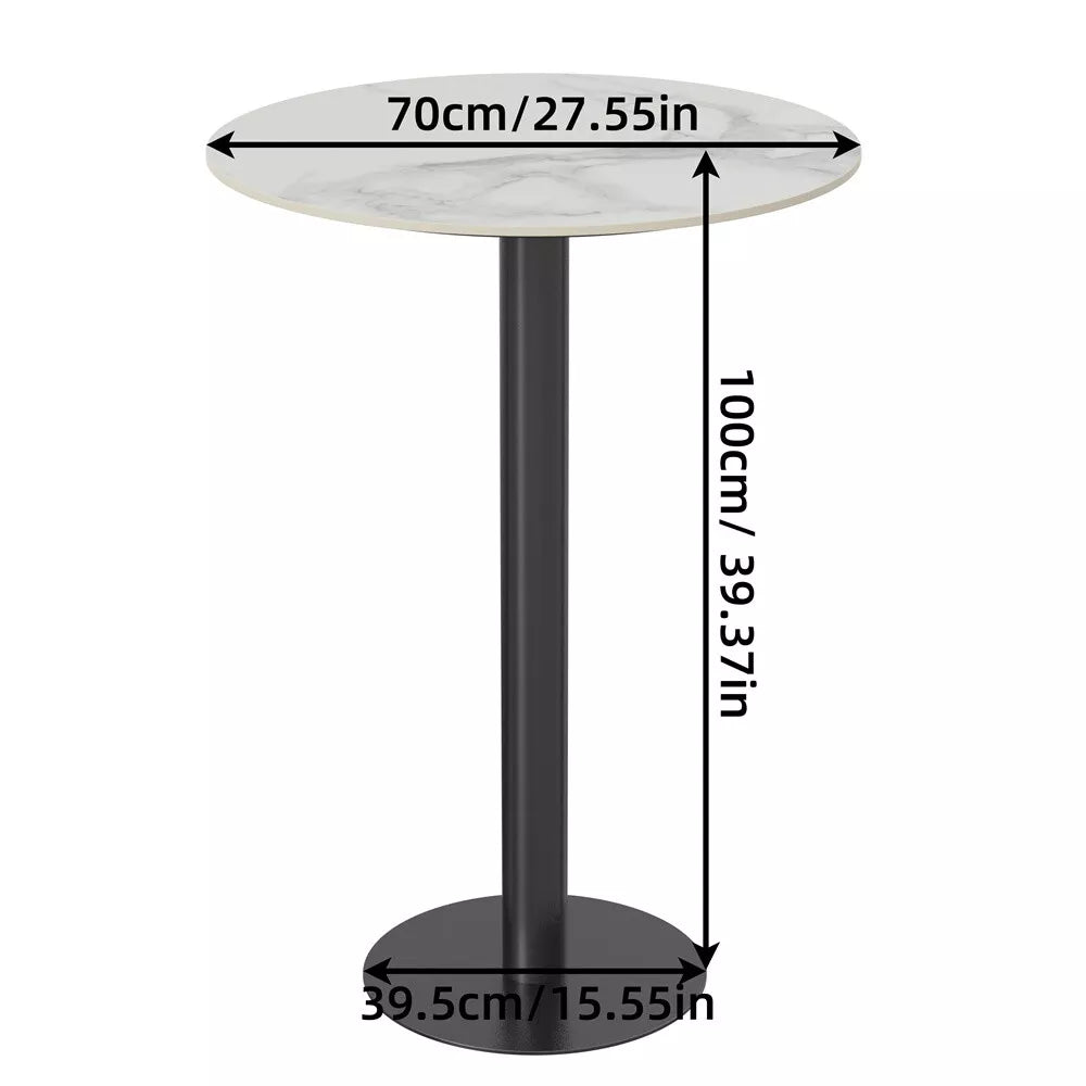 Heavy Duty Round Marble Bar Table Counter Pub Pedestal Poke Side Accent Table UK
