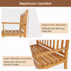 Garden Bench All-weather Patio Chair Acacia Wood Loveseat w/Armrest & Backrest