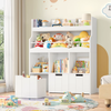 Children Toy Storage Cabinet Large Shelves Drawers Organiser White MDF Kids Room
