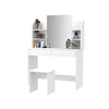 Dressing Table Bedroom Makeup Vanity Desk Set with Mirror Drawer Storage Shelves