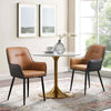 2pcs Faux Leather Dining Chairs Set Color Match Metal Legs Armchair Restauant