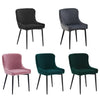 2/4/6 Pcs Dining Chairs Set Velvet Padded Seat Metal Legs Kitchen Armchair Home