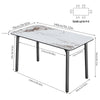 XL Rectangle Kitchen Dining Table Marble Top Heavy Aluminum Frame for 4-6 People