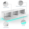 White Floating TV Unit Cabinet Wall Mounted TV Stand with LED Lights UK stock