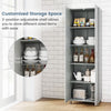 Modern Utility Storage Organizer Double Door Tall Storage Cabinet-Grey