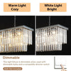 Rectangular Crystal Chandeliers for Dining Room, Modern Farmhouse Rectangle 1...