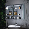 LED Bathroom Mirror Cabinet With Shaver Socket Demister Heated Clock 650×600mm