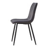 2x Grey Dining Chairs Velvet Padded Seat Kitchen Dining Room Chair Modern