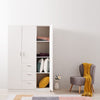 White 3 Door 3 Drawer Triple Wardrobe with Storage Shelves Hanging Rail Bedroom