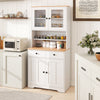 67" Tall Kitchen Storage Cabinet w/Pull-out Drawers-White