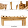 Slatted Bamboo Shower Bench Storage Seat Stool w/ Shelf Safe Comfortable Bath