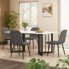 Dining Table 140 x 80 cm Rectangle Marble Effects Kitchen Table with Metal legs