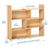 4-Tier Bookshelf with 6 Storage Shelves, Oak Bookcase for Living Room/Office