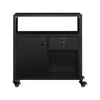 Black Office Filing Cabinet Mobile Printer Stand File Storage Drawer Wheels
