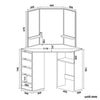 Corner Dressing Table Makeup Desk with LED Lights 3 Angle Mirror 5 Drawers Black