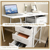 Folding Computer Desk Wheeled PC Laptop Table Writing Workstation-White